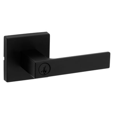 Kwikset Singapore Lever (Square) - Keyed - featuring SmartKey, Matte Black