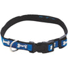 Westminster Pet Ruffin' it Bone Print Ribbon 10 In. to 16 In. Nylon Dog Collar