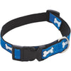 Westminster Pet Ruffin' it Bone Print Ribbon 14 In. to 20 In. Nylon Dog Collar