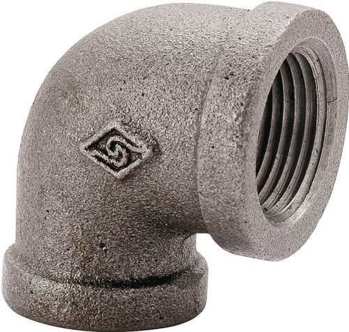 Worldwide Sourcing Black Malleable Iron 90° Elbow